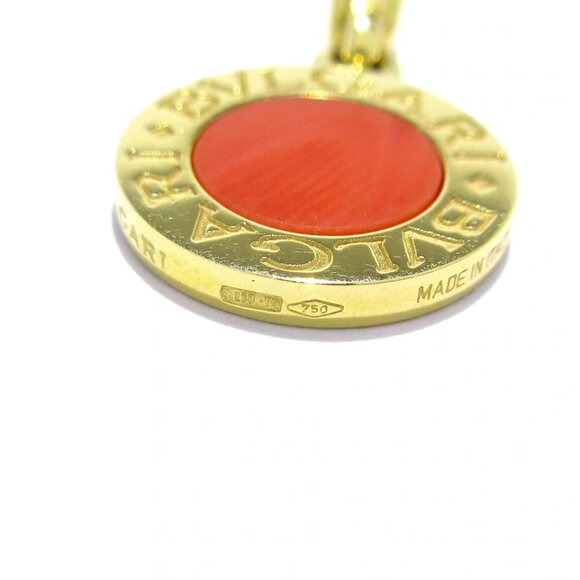 BVLGARI 18K Yellow Gold Orange Color Stone Pendant Head 703-081525 - Picture 4 of 5